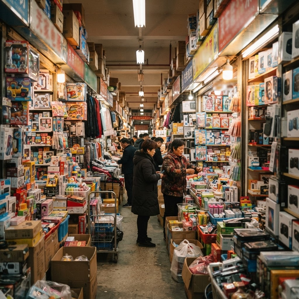 Wholesale shops inside the Yiwu market